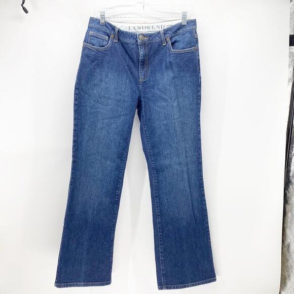 Land’s End original fit modern waist boot leg jeans cabin  ranch western sz 8 - Picture 1 of 5